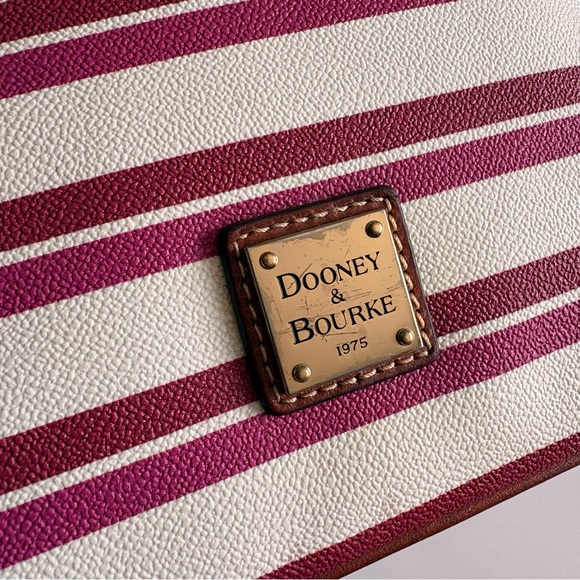 Dooney & Bourke Magenta and White Striped Crossbody Bag - Picture 6 of 17